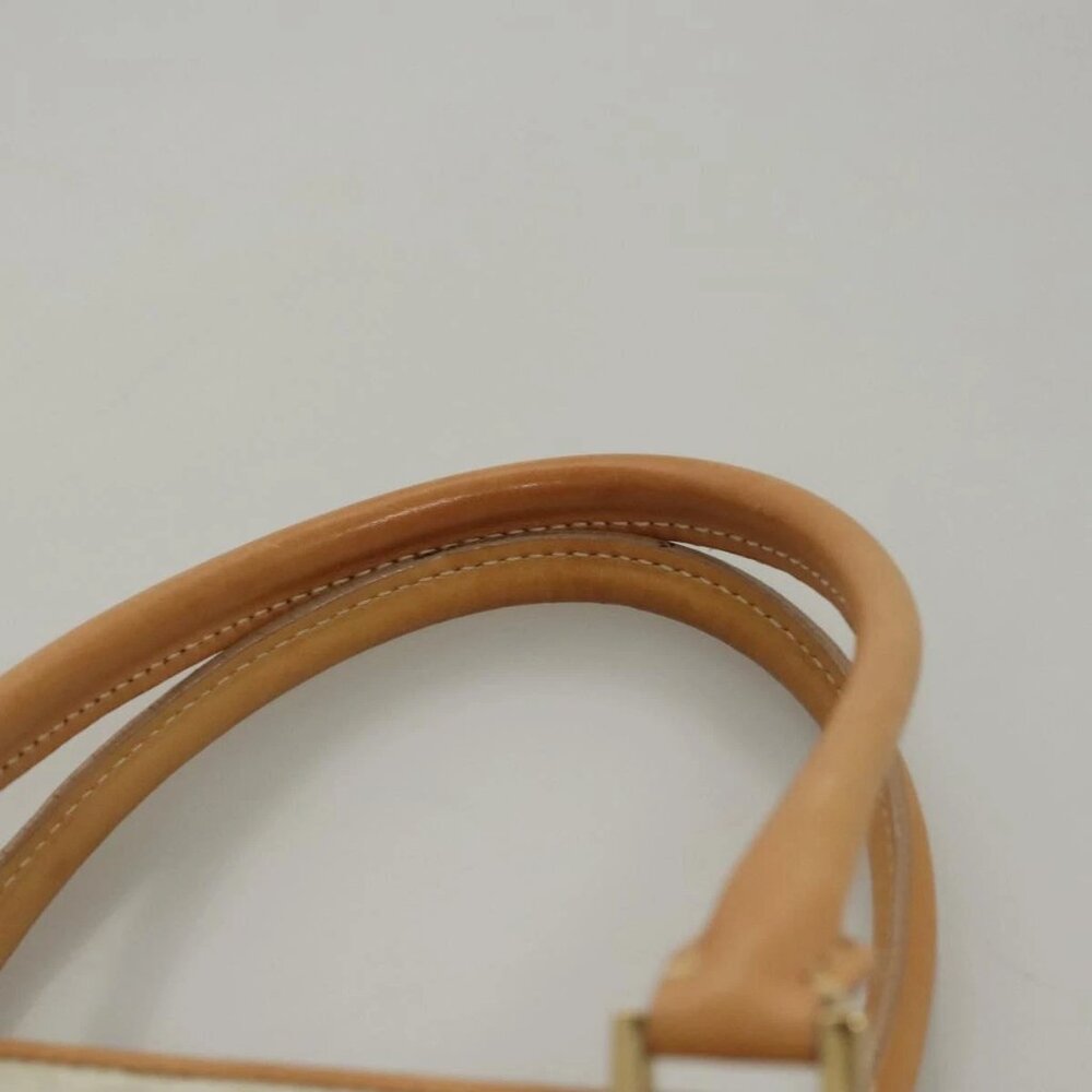 CELINE C Macadam Canvas Tote Bag Suede White Gold Auth mr1231 - Picture 9 of 16